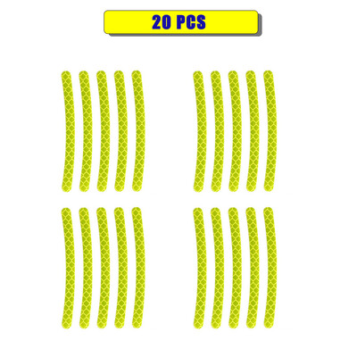 40/20KOM Univerzalne reflektirajuće naljepnice za kotače automobila Prugasta traka Sigurnost noćne vožnje Svjetleće ukrasne naljepnice Dodaci za automobile