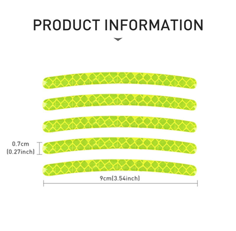 40/20KOM Univerzalne reflektirajuće naljepnice za kotače automobila Prugasta traka Sigurnost noćne vožnje Svjetleće ukrasne naljepnice Dodaci za automobile