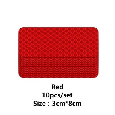 10 komada 3*8cm Reflektirajuće naljepnice za branik automobila Reflektirajuća traka upozorenja Samoljepljiva traka Sigurne reflektorske naljepnice Naljepnice Sigurnosno upozorenje