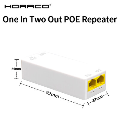HORACO 2-pordiline POE-reiiter 10/100Mbps 1–2 PoE-laiendiga IEEE802.3af/at Plug&Play 48V PoE-lüliti jaoks NVR IP-kaamera AP