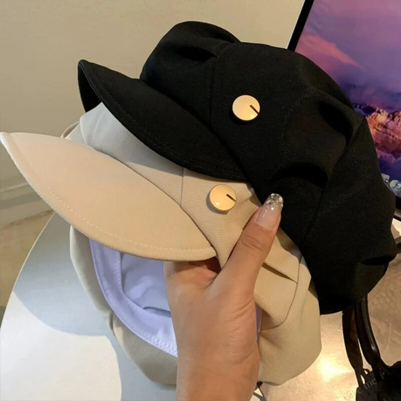 Nove ženske kratke kape Ženske nabrane beretke Šeširi Proljeće Jesen Poliester Ženska korejska moda Gorros Para Hombres Boina Mujer