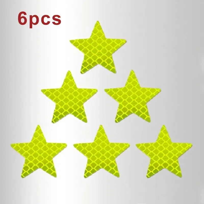 6 tk / komplekt Kõrge intensiivsusega helkurohutus hoiatuslindid isekleepuvad kleebised auto veoauto mootorratta matkaauto kiiverile