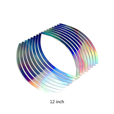 16 bucăți autocolant reflectorizant pentru motociclete din PVC 10/12/14/18 inci bandă laser pentru jante pentru roți pentru motociclete dungi Autocolante pentru mașină