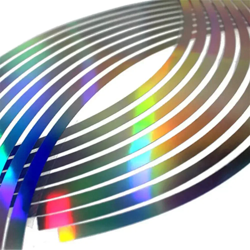 16 bucăți autocolant reflectorizant pentru motociclete din PVC 10/12/14/18 inci bandă laser pentru jante pentru roți pentru motociclete dungi Autocolante pentru mașină