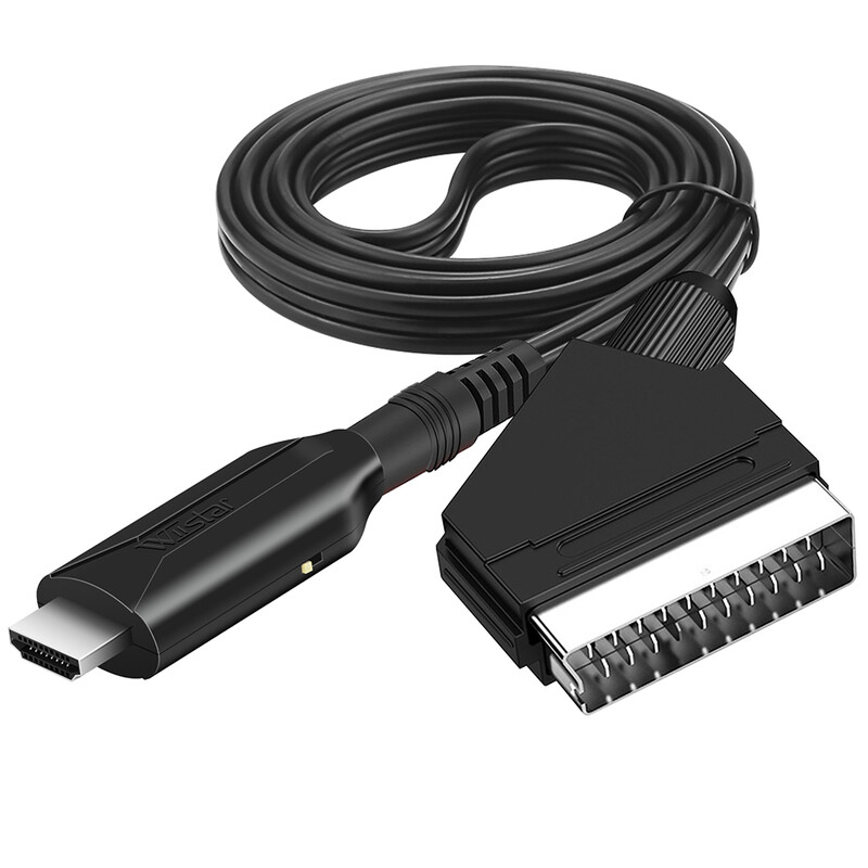 Ar Scart uz HDMI saderīgs pārveidotāja audio video adapteris HDTV/DVD/televizora pierīcei/PS3/PAL/NTSC