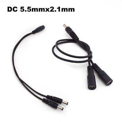 DC 1 muški na 2 ženska 2 muški 2-smjerni kabel adaptera za napajanje 5,5 mm x 2,1 mm Razdjelni konektor, produžni utikač V27