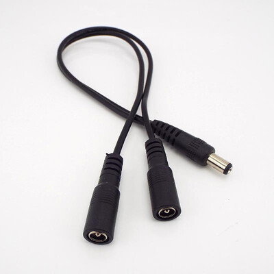 DC 1 muški na 2 ženska 2 muški 2-smjerni kabel adaptera za napajanje 5,5 mm x 2,1 mm Razdjelni konektor, produžni utikač V27