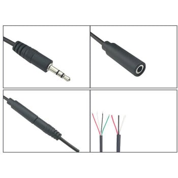 3,5 mm 3 Pin 4 Pin Core мъжки женски aux конектор 0,3 M 1 M аудио удължителен кабел Aux Head Line 3,5 mm стерео DIY аудио кабел w2