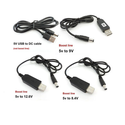 Adaptera kabelis DC 5V uz USB 9V 8.4V 12V 12.6V Step UP Moduļa jaudas palielināšanas līnijas pārveidotājs personālajam datoram klēpjdatora maršrutētājam 5.5X2.1mm spraudnis W1