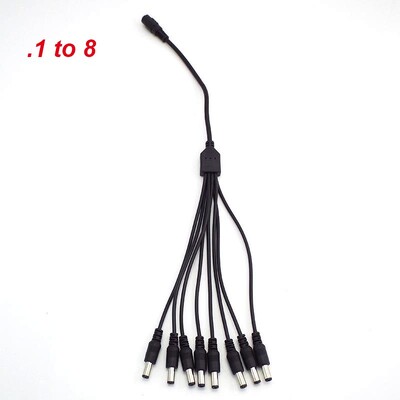 1 до 2/3/4/5/6/8 пътен DC захранващ сплитер кабел за CCTV камера адаптер конектор женски към мъжки щепсел захранващ проводник 2,1*5,5 mm