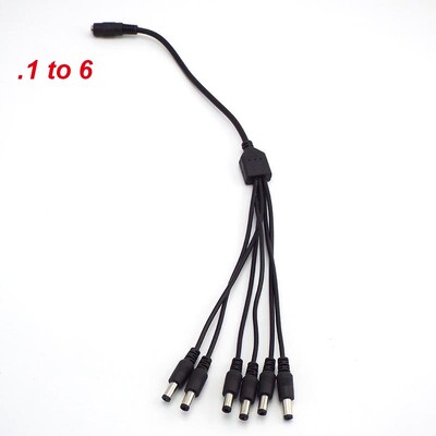 1 до 2/3/4/5/6/8 пътен DC захранващ сплитер кабел за CCTV камера адаптер конектор женски към мъжки щепсел захранващ проводник 2,1*5,5 mm