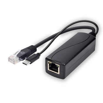 POE Ethernet Power Over Splitter 48V to 5V MicroUSB Type C DC5.5x2.1 DC3.5x1.35 R9UA