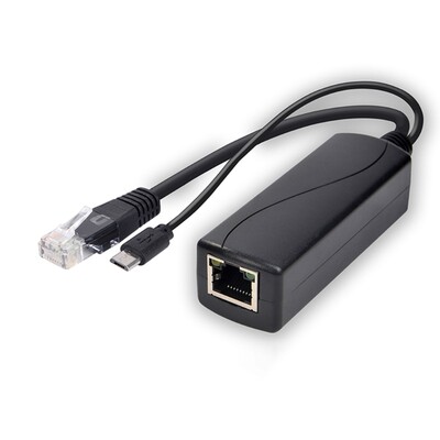 POE Ethernet Power Over Splitter 48V to 5V MicroUSB Type C DC5.5x2.1 DC3.5x1.35 R9UA