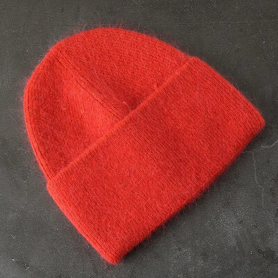 2024 Pălărie de iarnă din tricot angora, pentru femei, cu blană de iepure, tricotaje pufoase, bonete din Coreea de lux, pentru femei, moale, calde, skullies.