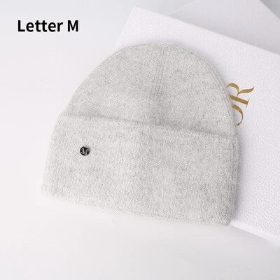 2024 Pălărie de iarnă din tricot angora, pentru femei, cu blană de iepure, tricotaje pufoase, bonete din Coreea de lux, pentru femei, moale, calde, skullies.