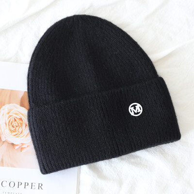 2024 Pălărie de iarnă din tricot angora, pentru femei, cu blană de iepure, tricotaje pufoase, bonete din Coreea de lux, pentru femei, moale, calde, skullies.