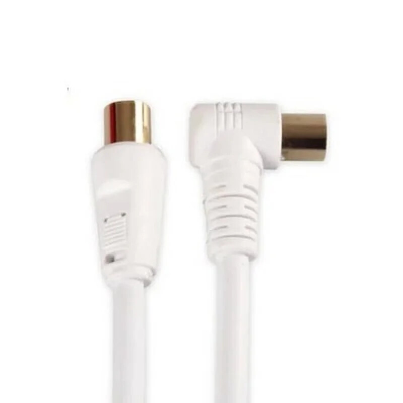 5M 3M 1,5M RF RG6 Quad Shield CL2 bendraašis antenos palydovinis kabelis su televizoriumi 90 laipsnių dešiniojo angelo vyrio ir tiesios vyriškos jungties