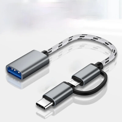 2-ühes USB 3.0 OTG-adapterikaabel C-tüüpi mikro-USB-liidesega USB 3.0 liidese laadimiskaabel mobiiltelefonide muunduri jaoks