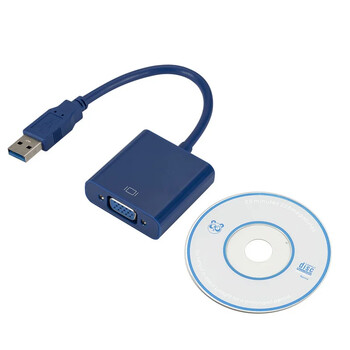 USB3.0 КЪМ VGA адаптерен кабел USB към VGA външна графична карта Поддържа XP/WIN7/8 HD конвертиране