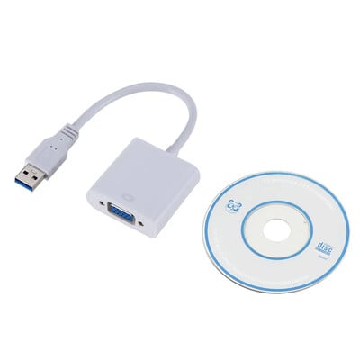 Adaptérový kábel USB 3.0 na VGA, externá grafická karta USB na VGA, podporuje konverziu HD z XP/WIN7/8