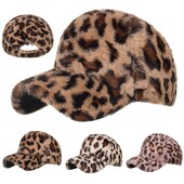 Zima Žene Muškarci Plišana zagrijana Podesiva bejzbolska kapa s leopard otiskom Vanjski Ležerni viziri Hip hop šešir Šešir za sunčanje #p3