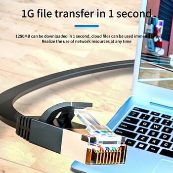 Cat 7 Ethernet кабел Плосък LAN кабел 10Gbps Високоскоростна RJ45 мрежа за рутер модем компютър PC и лаптопи PS3 PS4 1-10M