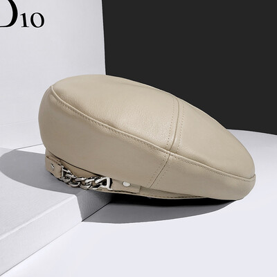 fém lánc Bőr barett sapka Férfiak és nők