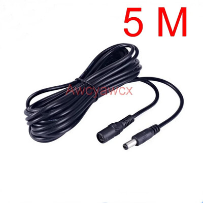 5 M 12 V līdzstrāvas barošanas avota kabeļa pagarinātāja vads, spraudnis 5,5 mm 2,1 mm adapteris 24 V 9 V 6 V 5 V videonovērošanas LED gaismas saules enerģijas ventilators