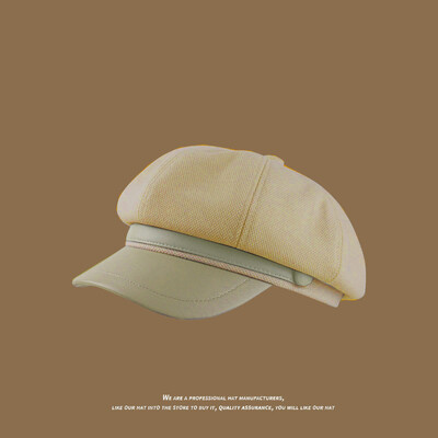 Panama őszi és téli meleg kacsanyelvsapkás női elegáns művészi festő nyolcszögletű sapka H204