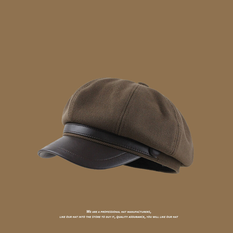 Panama őszi és téli meleg kacsanyelvsapkás női elegáns művészi festő nyolcszögletű sapka H204