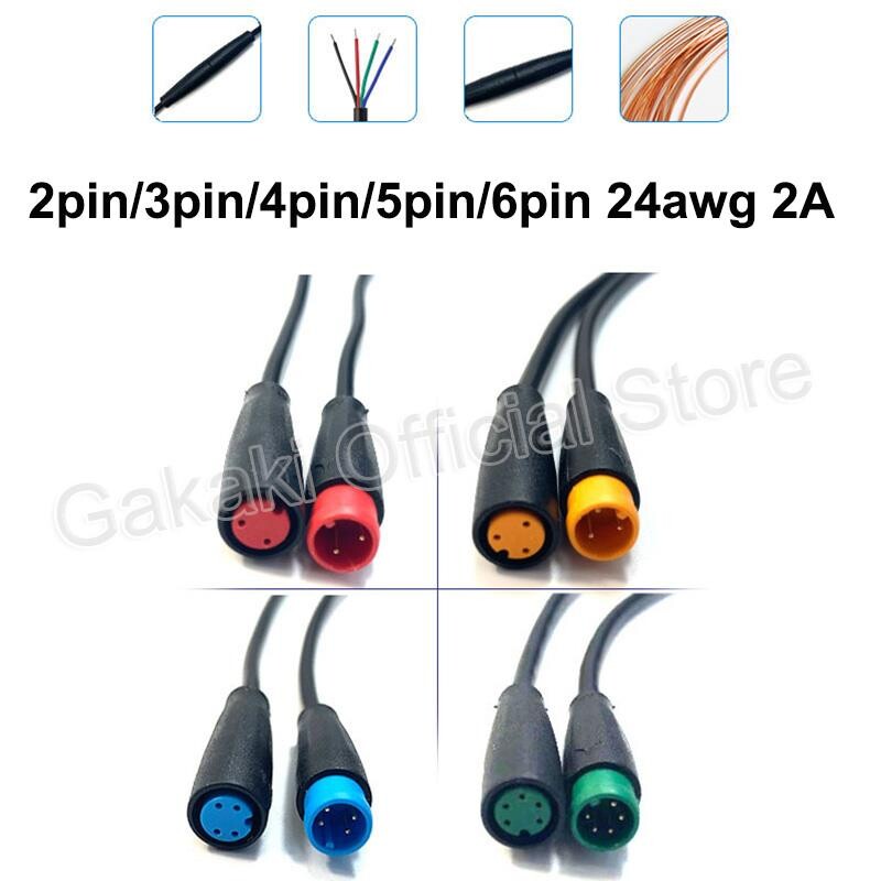 Conector masculin + femela 2 3 4 5 6Pin cablu M8 Conector impermeabil pentru Ebike Cablu opțional Accesorii Ebike