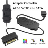 5V 3PIN ARGB kontrolieris ARGB 5V 3PIN uz SATA interfeisa pagarinājuma kabelis RGB sinhronizācijas kontroliera kabelis datora korpusa ventilatoram