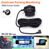 Dash Cam videokamera transportlīdzekļa DVR 24 stundu automašīnas uzlādes kabelis OBD aparatūras vads Mini Micro Type-C ports 5V 3A 3,5 metri ar slēdzi