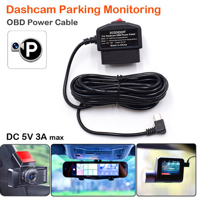 Armatuurkaamera videokaamera sõiduki DVR 24-tunnine auto laadimiskaabel OBD riistjuhe mini-mikro-C-tüüpi port 5 V 3A 3,5 meetrit koos lülitiga