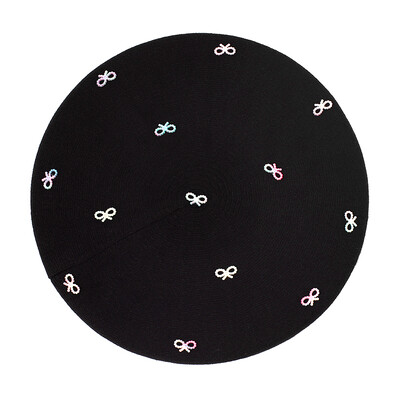 Ženska biserna mašna od kašmira u boji šešira s beretkama Modne jednobojne pletene ležerne beretke Ženska francuska umjetnička kapa s kapom