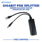 Splitter POE Gigabit pentru porturi de comutare Camere IP CCTV 48V la 12V 2.5A 30W 15W Gibabit 1000mbps RJ45 la alimentare DC Splitter de putere