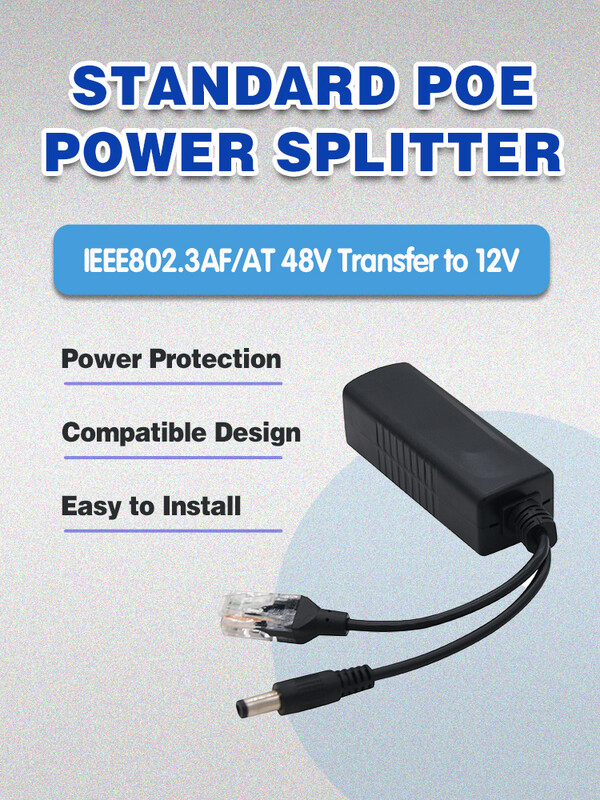 Splitter POE Gigabit pentru porturi de comutare Camere IP CCTV 48V la 12V 2.5A 30W 15W Gibabit 1000mbps RJ45 la alimentare DC Splitter de putere