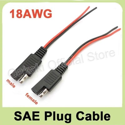 12V 18AWG SAE Power Automobilski produžni kabel 2 Pin DIY konektor Linija muški ženski utikač Bakrena žica za automobilski akumulator Solarni kabel