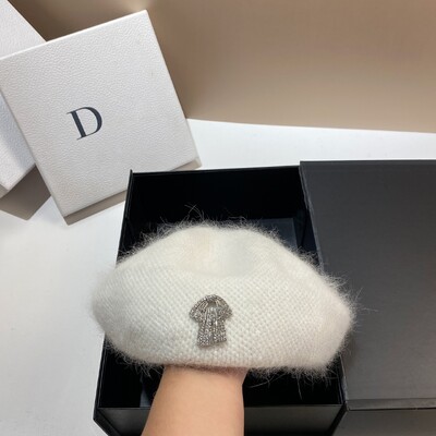 Beretă tricotată pentru femei din blană de iepure angora Beretă din lână de iarnă Pălărie versatilă pentru pictoriță pentru femeie Bonnet pentru trezire caldă șapcă șapcă