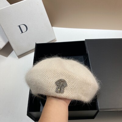 Beretă tricotată pentru femei din blană de iepure angora Beretă din lână de iarnă Pălărie versatilă pentru pictoriță pentru femeie Bonnet pentru trezire caldă șapcă șapcă