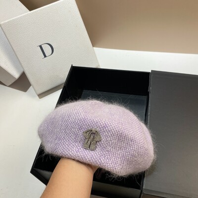 Beretă tricotată pentru femei din blană de iepure angora Beretă din lână de iarnă Pălărie versatilă pentru pictoriță pentru femeie Bonnet pentru trezire caldă șapcă șapcă