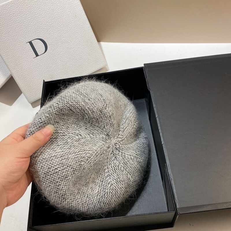 Beretă tricotată pentru femei din blană de iepure angora Beretă din lână de iarnă Pălărie versatilă pentru pictoriță pentru femeie Bonnet pentru trezire caldă șapcă șapcă