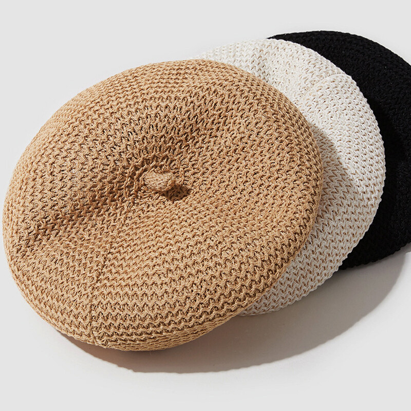 REHOOS Ženska nova modna osmerokutna kapa sa kamenčićima Ukrasite Francuski fiksni slikarski veliki prozračni šešir s beretkom