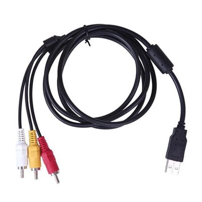 1,5 M USB uz RCA kabelis USB 2.0 cilvēks — 3 RCA vīriņš Coverter Stereo Audio Video kabelis Televīzijas adapteris Vads AV A/V TV adapteris