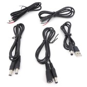 2 kontaktiga alalisvoolu USB 5,5 x 2,1 mm isane emane emane toitelaadimispikenduskaabel 5,5 mm x 2,1 mm pistikupesa juhe CCTV