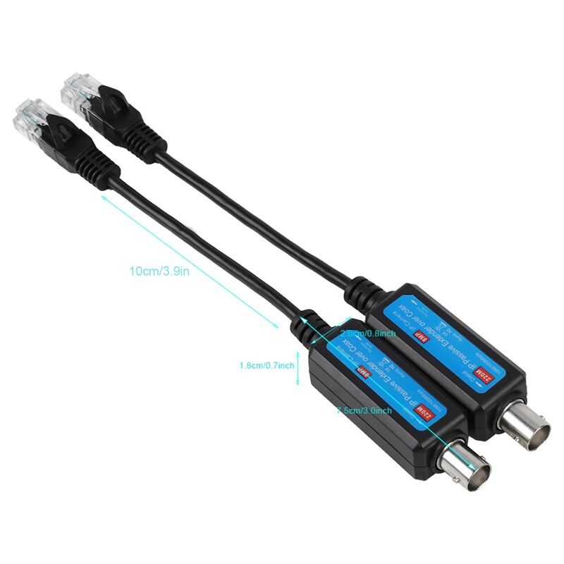 1 paar 10/100 Mbps 1-kanalilist passiivse IP-võrgu koaksiaalsaatja vastuvõtja laiendit IP NVR-i kaameralaiendi koaksiaalse NVR-i jaoks