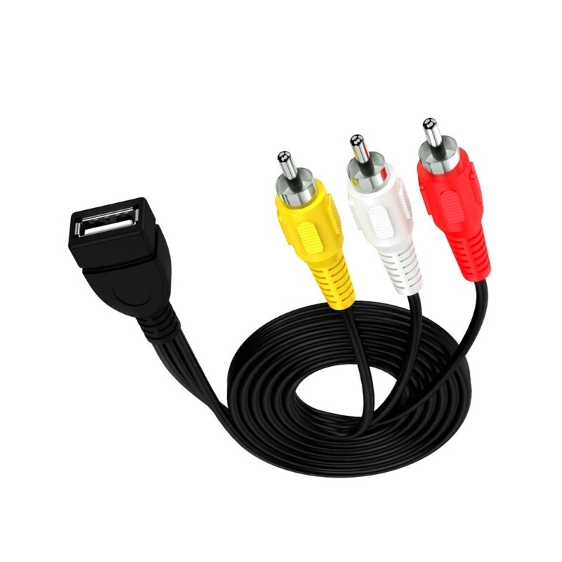 0,2/1,5 m juhtmekonverter USB-emast 3RCA-ga kaasaskantavaks professionaalseks teleri jaoturi adapteri kaabli jaoks
