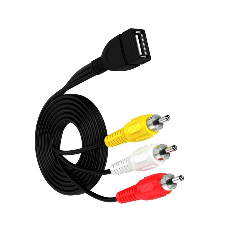 0,2/1,5 m juhtmekonverter USB-emast 3RCA-ga kaasaskantavaks professionaalseks teleri jaoturi adapteri kaabli jaoks