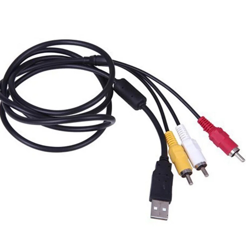 1,5 M USB- RCA-kaabel USB 2.0 isa-3-RCA-kaas, Stereo-heli-videokaabel Televisiooniadapter juhe AV A/V-teleri adapter