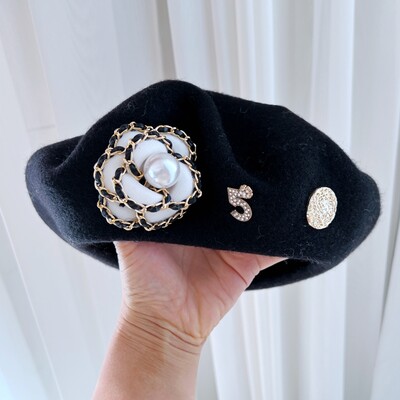 Marka Cvjetna vunena beretka Zimska kapa za žene Top šeširi Beretke za djevojke Ženska dnevna odjeća gorras para mujer